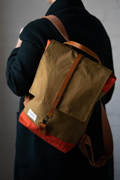 Two tone Waxed Cotton Dubrovnik Backpack
