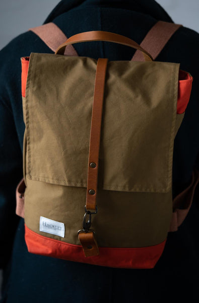 Two tone Waxed Cotton Dubrovnik Backpack